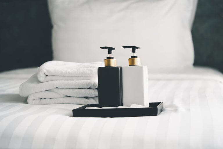 Bathroom amenities photography